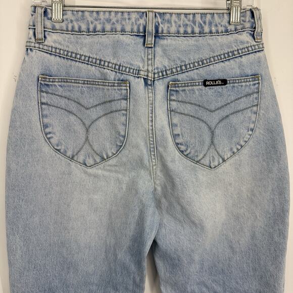 Rollas High Rise Regular Fit Straight Leg Jeans size 27 Light Blue Denim 30" ins - Picture 6 of 13